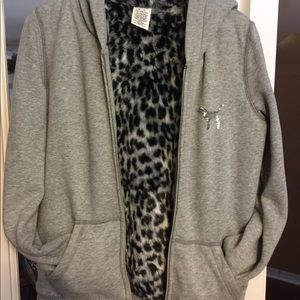 Gray & black animal print jacket w/silver sequins!